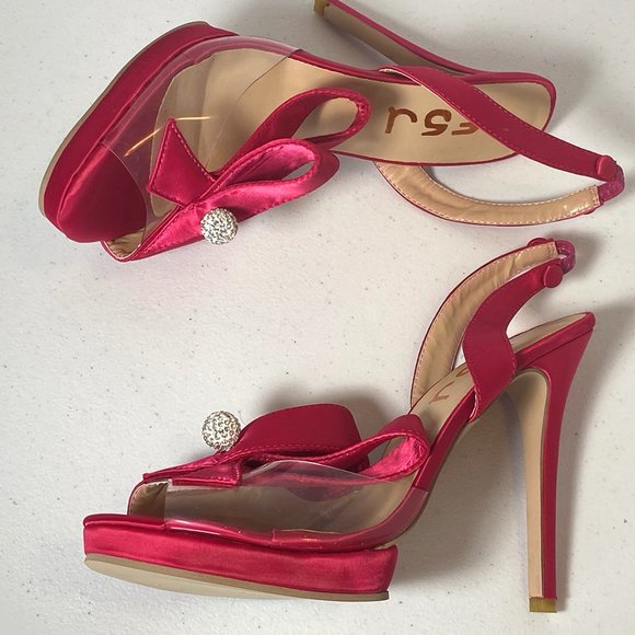 FSJ Women's open-toe high heels, 8.5, used once, stiletto, slingback - Picture 7 of 12